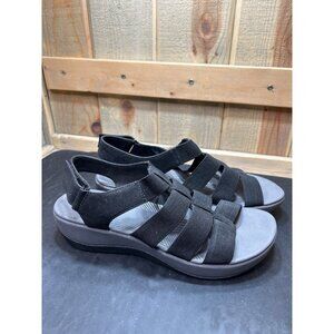 Clarks Cloudsteppers Womens Sandals 9.5W Black Elastic Straps